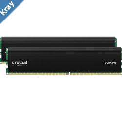 Crucial Pro 32GB 2x16GB DDR4 UDIMM 3200MHz CL22 Black Heat Spreader Support Intel XMP AMD Ryzen for Desktop PC Gaming Memory