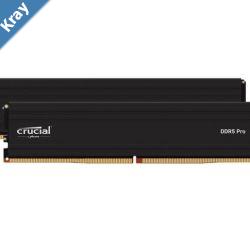 Crucial Pro 16GB 1x16GB DDR5 UDIMM 6000MHz CL36 Black Heat Spreader Overclocking Support Intel XMP AMD Ryzen for Desktop PC Gaming Memory