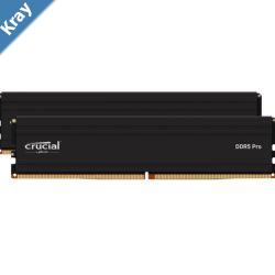 Crucial Pro 32GB 2x16GB DDR5 UDIMM 5600MHz CL46 Black Heat Spreader Support Intel XMP AMD EXPO for Desktop PC Gaming Memory