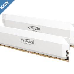 Crucial Pro 32GB 2x16GB DDR5 UDIMM 6400MHz CL32 White Heat Spreader Overclocking Support Intel XMP AMD Ryzen Desktop PC Gaming Memory