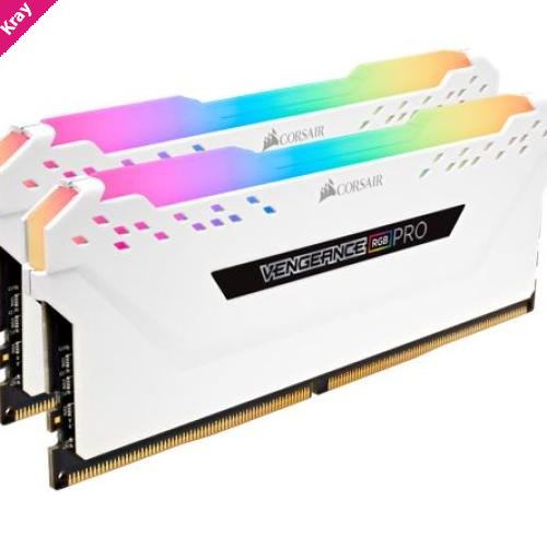 Corsair Vengeance RGB PRO 16GB (2x8GB) DDR4 3000MHz C15 Desktop Gaming Memory White