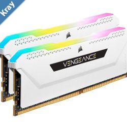LSCorsair Vengeance RGB PRO SL 16GB 2x8GB DDR4 3200Mhz C16 White Heatspreader Desktop Gaming Memory