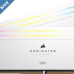 Corsair DOMINATOR TITANIUM RGB 32GB 2x16GB DDR5 DRAM 6400MTs CL32 Intel XMP Memory Kit  White