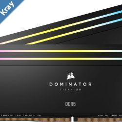 Corsair DOMINATOR TITANIUM RGB 32GB 2x16GB DDR5 DRAM 6000MTs CL30 Intel XMP Memory Kit  Black