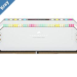 Corsair Dominator Platinum RGB 64GB 2x32GB DDR5 UDIMM 5200Mhz C40 1.25V White Desktop PC Gaming Memory