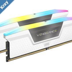 Corsair Vengeance RGB 32GB 2x16GB DDR5 UDIMM 5200MHz C40 1.25V Desktop Gaming Memory White