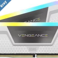 Corsair Vengeance RGB 32GB 2x16GB DDR5 UDIMM 6000MHz C36 1.4V Desktop Gaming Memory White