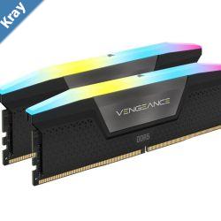 Corsair Vengeance RGB 32GB 2x16GB DDR5 UDIMM 6000MHz C40 1.35V Desktop Gaming Memory Black