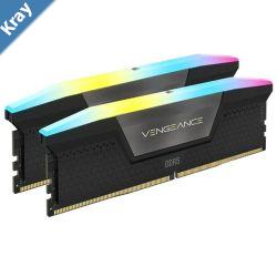 Corsair Vengeance RGB 32GB 2x16GB DDR5 UDIMM 6400MHz C32 1.35V Desktop Gaming Memory Black