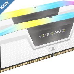 Corsair Vengeance RGB 32GB 2x16GB DDR5 UDIMM 6400MHz C36 1.35V Desktop Gaming Memory White
