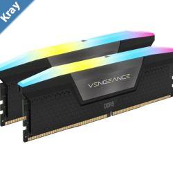 Corsair Vengeance RGB 48GB 2x24GB DDR5 UDIMM 5600MHz C40 1.25V Desktop Gaming Memory Black