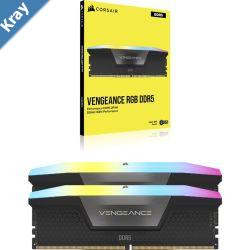 Corsair VENGEANCE RGB 64GB 2x32GB DDR56000 CL40 1.35V XMP 3.0 RGB UDIMM Aluminum Heatspreader Intel 700800 Series compatible