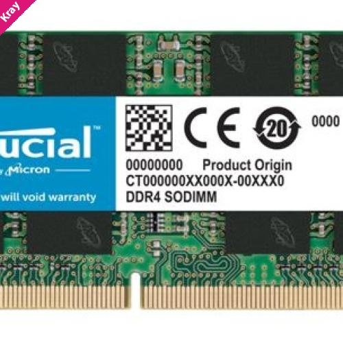 Crucial 16GB (1x16GB) DDR4 SODIMM 3200MHz CL22 1.2V Notebook Laptop Memory RAM