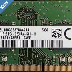 Samsung OEM 8GB 1x8GB DDR4 SODIMM 3200MHz CL22 1.2V Single Ranked Notebook Laptop Memory RAM exdemo