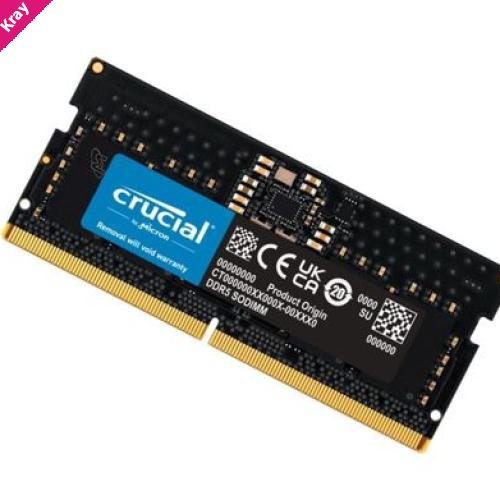 Crucial 16GB (1x16GB) DDR5 SODIMM 5600MHz CL46 Notebook Laptop Memory