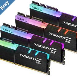 G.SKILL F43200C16Q32GTZR 32GB 4 x 8GB PC425600  DDR4 3200 Mhz Timings 16181838 Voltage 1.35V Trident Z RGB