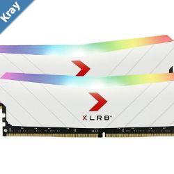 PNY XLR8 32GB 2x16GB DDR4 UDIMM 3600Mhz RGB CL18 1.35V White Heat Spreader Gaming Desktop PC Memory