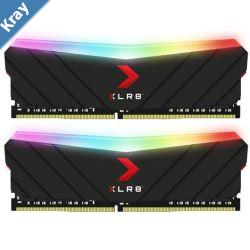 LS PNY XLR8 16GB 2x8GB DDR4 UDIMM 4200Mhz RGB CL19 1.4V Dual Black Heat Spreader Gaming Desktop PC Memory 3600MHz