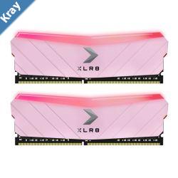 PNY XLR8 16GB 2x8GB DDR4 UDIMM 4600Mhz RGB CL19 1.5V Pink Heat Spreader Gaming Desktop PC Memory 3600MHz