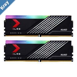 PNY XLR8 Gaming MAKO 32GB DDR5  2 X 16GB  6000Mhz PC548000 RGB CL36 1.3V Desktop Memory Kit