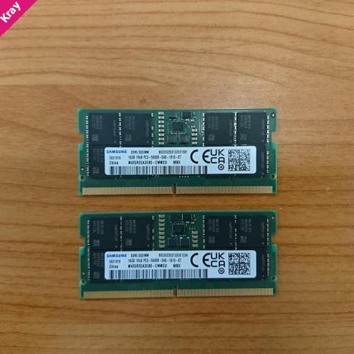 Samsung OEM 16GB (1x16GB) DDR5 SODIMM 5600MHz 1.1V Notebook Laptop Memory (ex-demo)