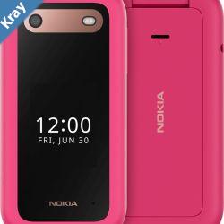 Nokia 2660 Flip 4G 128MB  Pink 1GF012HPC1A04AU STOCK 2.8 48MB128MB 0.3MP Dual SIM 1450mAh Removable 2YR