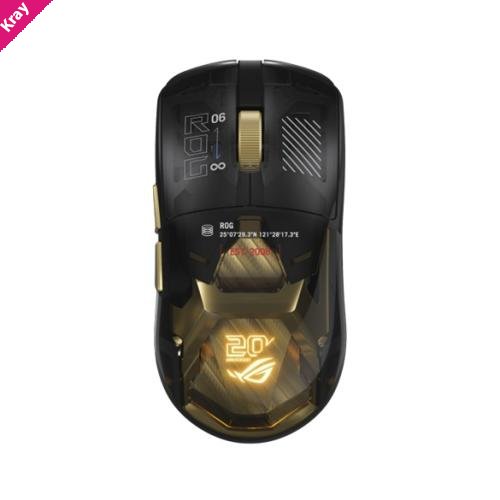 ASUS ROG Harpe II Extreme Edition 20, Wireless Gaming Mouse, 82g, 8000Hz Polling, ROG 100M Optical Switch, Bluetooth 5.1/2.4GHz/USB-C, Aura Sync