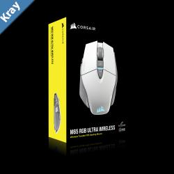 Corsair M65 RGB Ultra Wireless White Tunable FPS Gaming Mouse CORSAIR MARKSMAN 26000 DPI Optical Sensor iCUE Software.