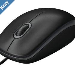 Logitech B100 Optical USB Mouse 800dpi for PC Laptop Mac Tux Full Size Comfort smooth mover 3yr wty