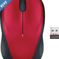 Logitech M235 Wireless Mouse Red Contoured design Glossy Comfort Grip Advanced Optical Tracking 1year battery life