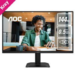AOC 23.8' IPS, 1920×1080@144Hz, 4ms GtG, 300 cd/m², 1500:1, 178° VA, sRGB 112%, HDMI/DP, tilt -5°~23°, 16.7M colors, 16W
