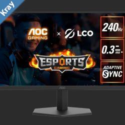 AOC 23.8 IPS 1920  1080 FHD 240Hz HDR10 0.3msAdaptive SyncHDMI 2.0  1 DisplayPort 1.4  1 Gaming Monitor