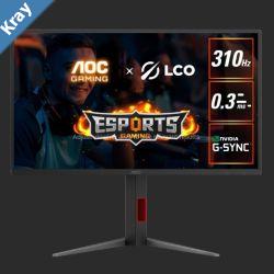 AOC 24.5 Fast IPS1920  1080 FHD 310Hz 0.3ms HDR400 HAS Stand Gsync Compatible Gaming Monitor