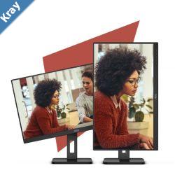 AOC 27 IPS 4ms FHD Adaptive Sync Border less Height Adjustable Stand VESA 100X100m Speakers  HDMI DP VGA Office Monitor