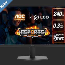 AOC27 IPS FHD 240Hz HDR10 1H1DP Adaptive SyncLow input lagGaming modeDial PointShadow  ControlLow blue mode Gaming Monitor