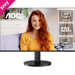 AOC 27' IPS Q27B3CF3: 2560×1440 @ 120Hz, 1ms MPRT, 350 nits, sRGB 116%, USB-C (65W), HDMI 2.0, USB hub, speakers, height-adjustable, VESA 100mm