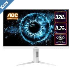 AOC 27 Fast IPS Q27G4SLWS 25601440  320Hz 1ms GtG 350 nits HDR 450 nits sRGB 125 DP 1.4 HDMI 2.1 ergonomic stand VESA 100mm