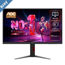 AOC 27 MiniLED Gaming Monitor  4K160Hz  FHD320Hz 1ms GtG 1152zone MiniLED VESA mount 1.07B colors Delta E2 HDMI 2.1 DP 1.4 USB hub