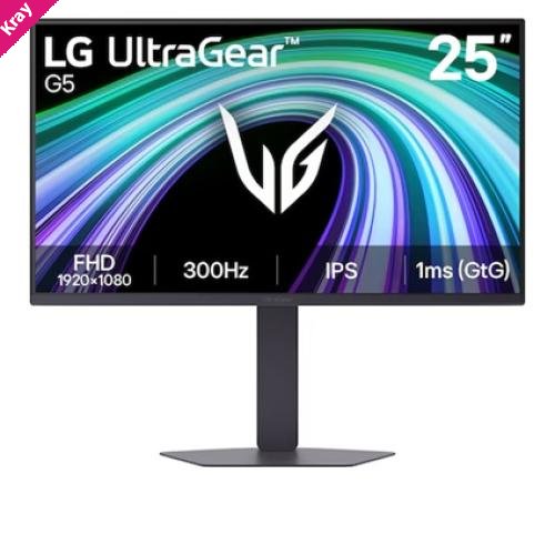 LG UltraGear 25' IPS Full HD 300Hz Monitor, 1920×1080, IPS, 300Hz, 1ms GtG, HDR10, sRGB 99%, G-SYNC Compatible, FreeSync Premium, DP 1.4, 2xHDMI