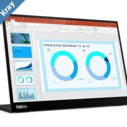 Lenovo ThinkVision M14D 14 2.2K WLED IPS USBC Portable Monitor 2240x1140 6ms 15001 100 sRGB Antiglare 2xUSBC DP Tilt Height Adjust VESA 0.6kg