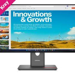 Lenovo ThinkVision P24qd-40 23.8' 24' 24' QHD IPS Monitor 2K 2560x1440 16:9 Height Adjustable Tilt Swivel Pivot HDMI DP1.4 DP 4xUSB3.2 Hub Etherne 3yr