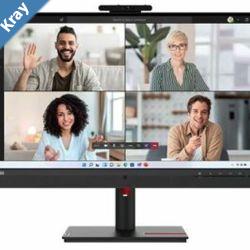 Lenovo ThinkVision T27hv30 27 QHD Monitor IPS 2560x1440 169 Height Adjustable Tilt Swivel Pivot Webcam MIC Speaker DP HDMI USBC LAN DP 4xUSB3.2 hu