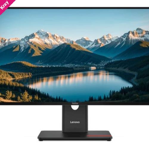 LENOVO ThinkVision T27QD-40 27' QHD Monitor IPS 2560x1440 16:9 Height Adjustable Tilt Swivel pivot Anti-GlarE DP HDMI USB-C Hub VESA Black 3YR