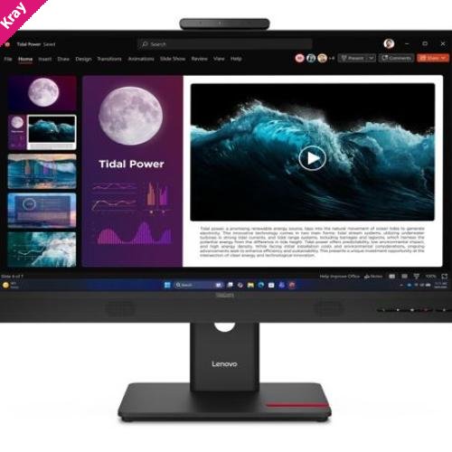 LENOVO ThinkCentre Tiny-in-One 27' 40-120Hz QHD Monitor 2560x1440 16:9 4ms IPS Height Adjust Tilt Swivel Pivot HDMI DP USB3.2 Webcam Mic VESA 3YR