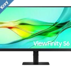 Samsung 23.824 S6 ViewFinity 100Hz QHD IPS Monitor 2K 2560x1440 169 5ms Height Adjust Tilt Swivel Pivot DP1.4 HDMI USBC HUB LAN HAS HDR10 VESA 3Y