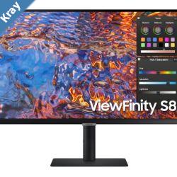 Samsung 27 S8 4K FHD Monitor 60Hz IPS Flat 3840x2160 169 5ms 350 nits 1xDP1.4 1xHDMI2.0 LAN 1xUSBC 90W Hub 3.0x3 HAS VESA 3YR WTY