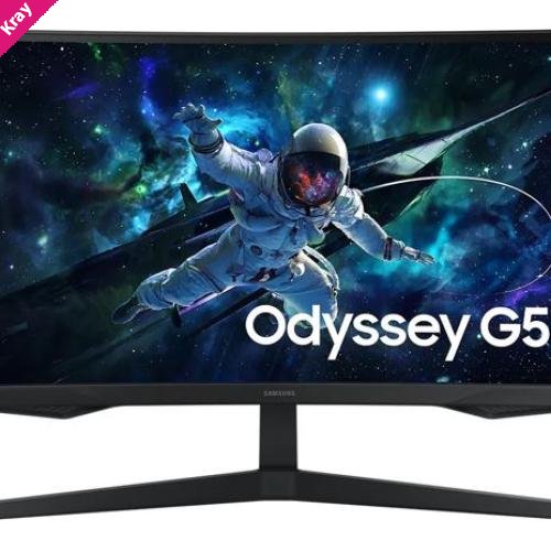 Samsung Odyssey G55C 27' QHD Curved Gaming Monitor 2560 x 144 165Hz16:9 1000R 1ms VA AMD FreeSync HDR10 DisplayPort HDMI Tilt VESA Headphone 3YR WTY