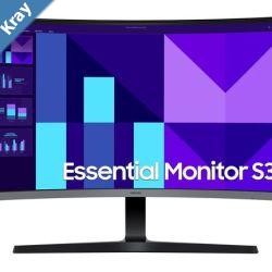 Samsung 27 S39GD FHD 1800R Curved Monitor 1920X1080 169 VA 100Hz 4ms 250cdm2 DSub HDMI Tilt VESA Headphone Eye Saver Mode Black 3YR WTY