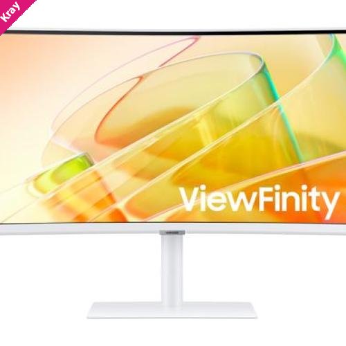 Samsung 34' ViewFinity S65TC UWQHD Curved Monitor 100Hz 3440x1440 21:9 5ms HDR10 1000R DP HDMI USB-C Hub LAN VA Tilt HAS Swivel VESA White 3YR