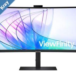 Samsung 34 ViewFinity S65VC UWQHD Ultra 3440x1440 1000R 5ms VA Curved DP HDMI Headphone USBC LAN HAS Tilt Swivel Business IR Camera Monitor